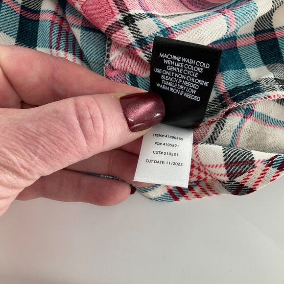 Torrid Plaid Sleeveless Tank Top Crisscross Back plus Size 4 4X  24 holiday red - Picture 5 of 11